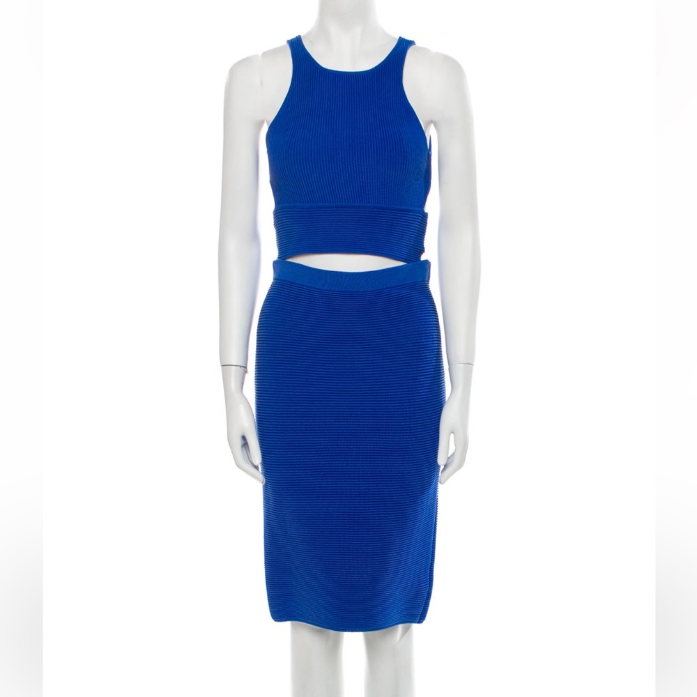 Jonathan Simkhai ribbed knit top and bottom in blue size S